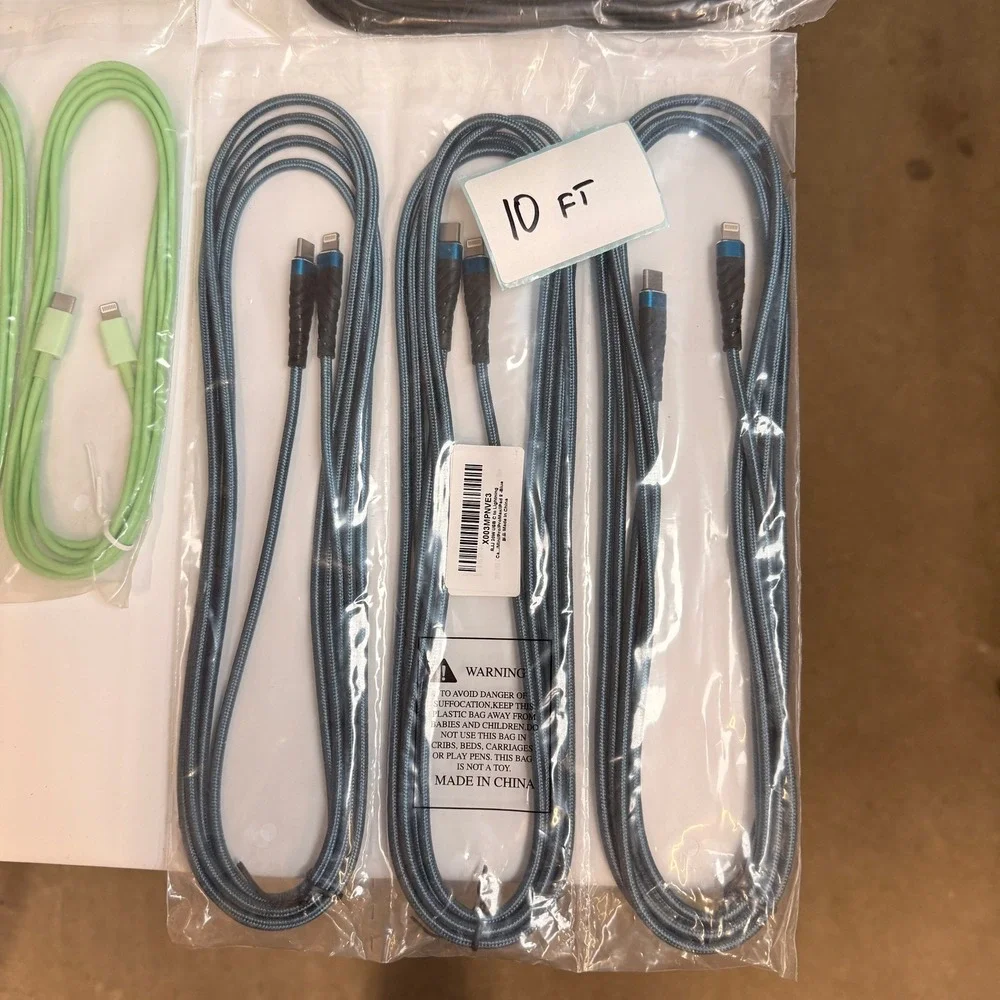 Lot of 18 Mixed USB C to Lightning Fast Charging Cables‎ 20W 3ft 6ft 10ft